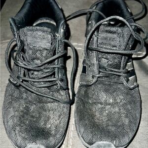 Adidas Black Athletic Shoes Lace-Up Design